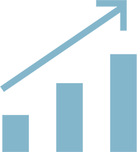 Smart WSI Marketing graphic showing a rising bar chart with arrow symbolizing growth and scaling your business online