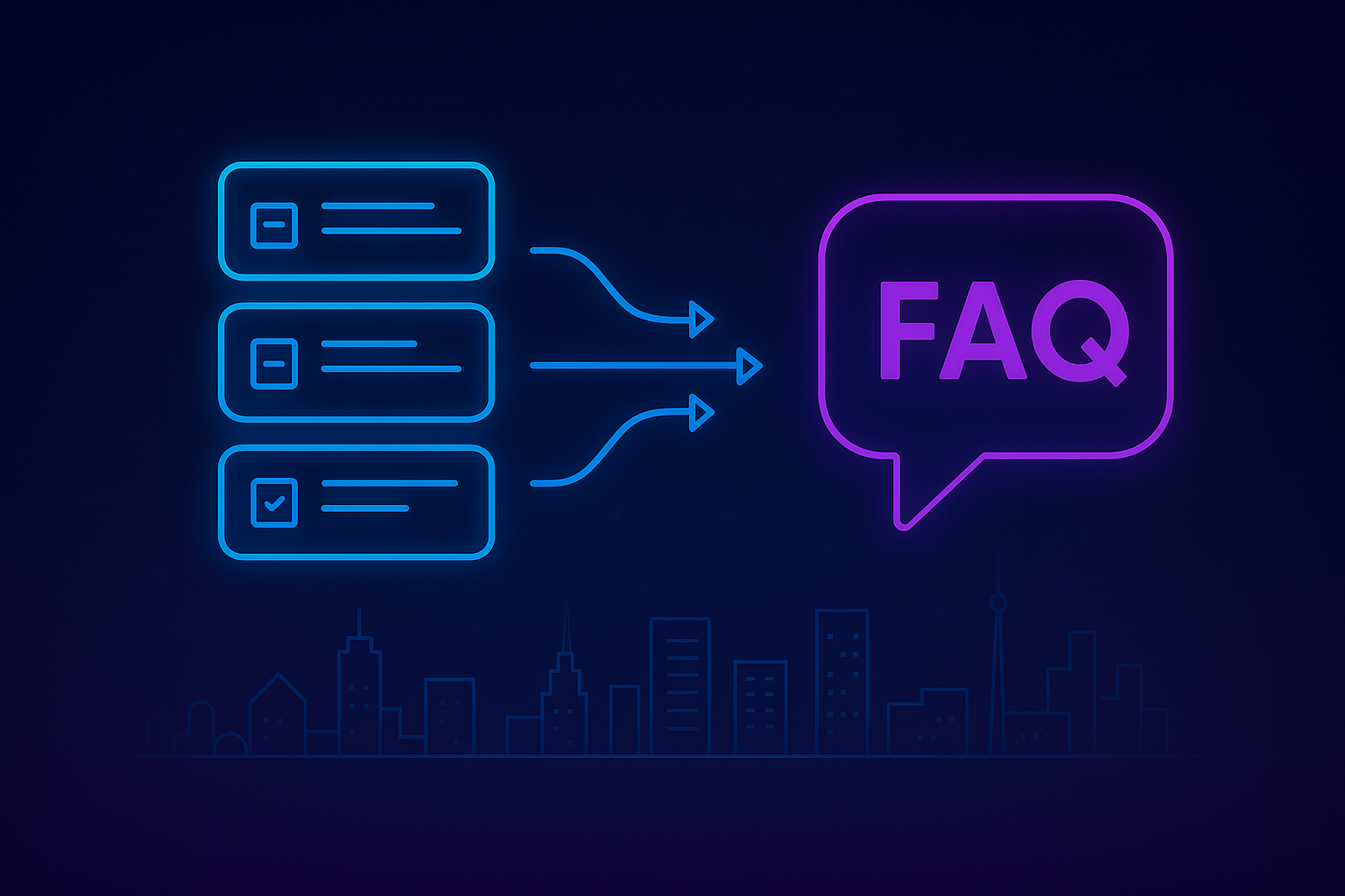 Illustration of using GPT tools to generate smarter FAQ sections for Edmonton marketing websites