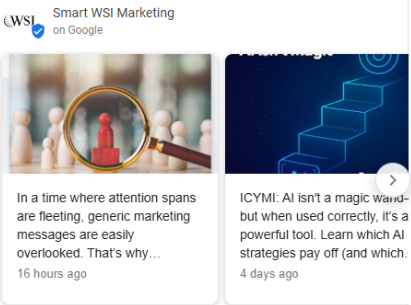Example of Google Business Profile posts used in content marketing for local SEO.